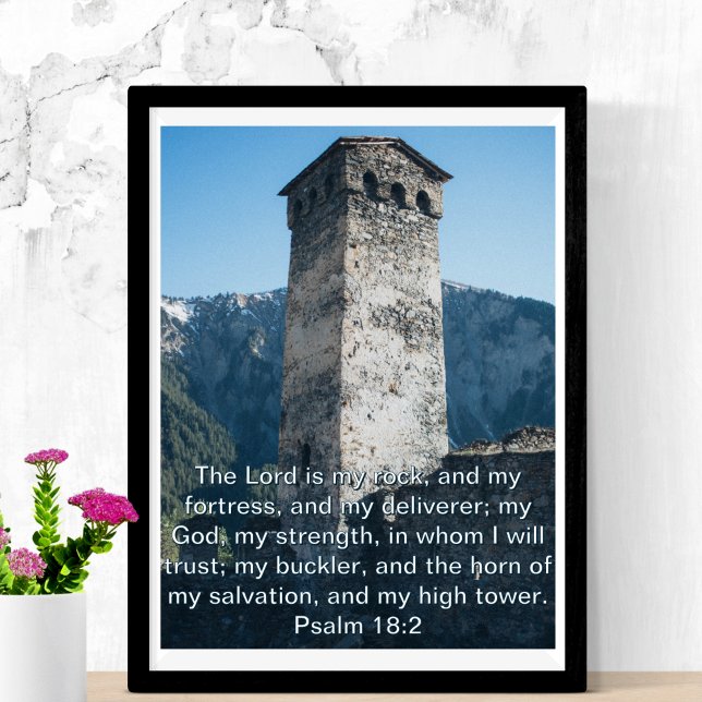 Póster Salmo 18:2 El Señor es mi Rock KJV Biblia Wall Art (Psalm 18:2 The Lord is my Rock KJV Bible Wall Art)