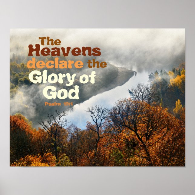 Póster Salmo 19:1 Biblia versus Gloria de Dios Poster (Frente)