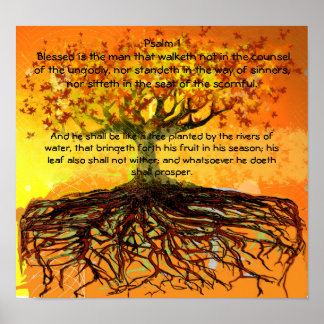 Póster Salmo 1 Bendecido Es El Hombre Que Camina