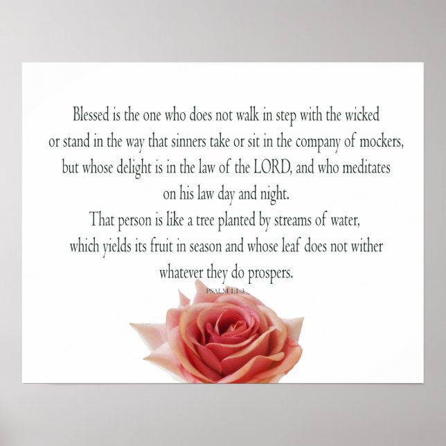 Póster Salmo 1, Día y Noche de la Ley, Ríos de Aguas, (Frente)