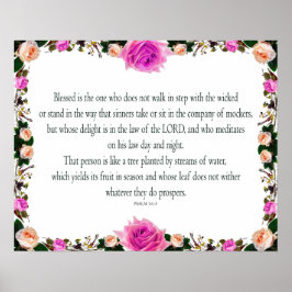 Póster Salmo 1, no camina al paso de los malvados,