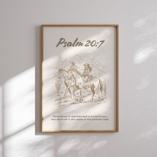 Póster Salmo 20 7 Occidente Cowgirl Christian Wall Art