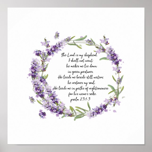 Póster Salmo 23: 1-3 Poster (Frente)