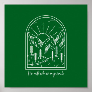 Póster Salmo 23 3 refresca la Biblia Cristiana del Alma V