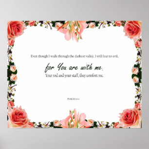 Póster Salmo 23:4, Salmo de David, no temeré maldad