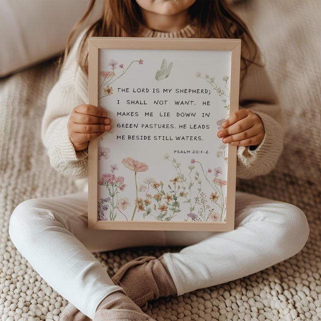 Póster Salmo 23 Flores silvestres Versículo de la Biblia  (Subido por el creador)