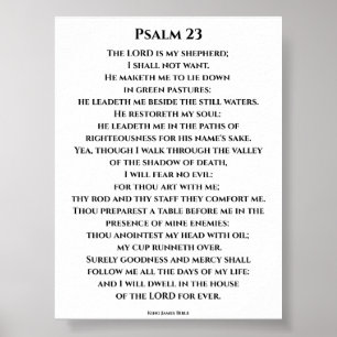 Póster Salmo 23 KJV en negrita fuente Cinzel