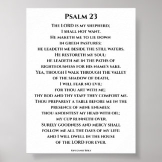 Póster Salmo 23 KJV en negrita fuente Cinzel