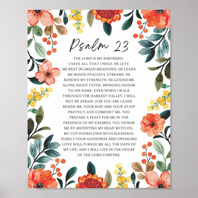 Póster Salmo 23 NTV El Señor es mi Pastor (Frente)