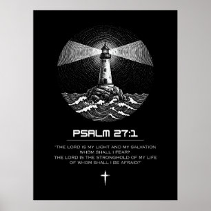 Póster Salmo 27:1 Versículo de la Biblia Faro Cristiano