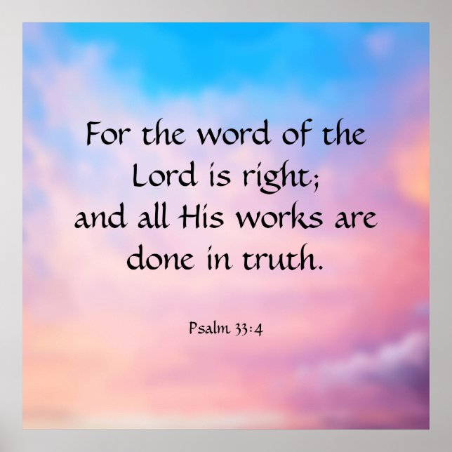 Póster Salmo 33:4 (Frente)