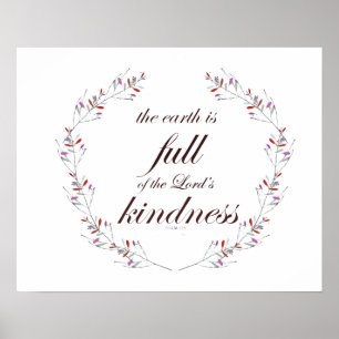 Póster Salmo 33 Escritura Floral Wreath Art