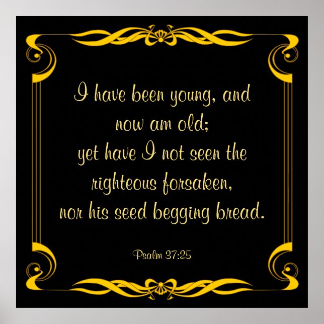 Póster Salmo 37:25 (Frente)