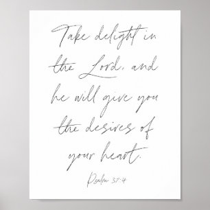 Póster Salmo 37:4 Script