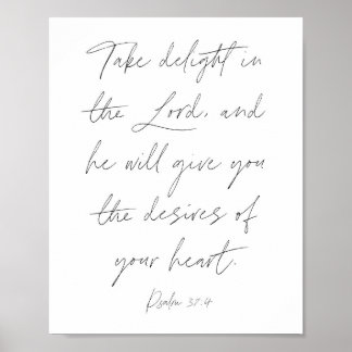 Póster Salmo 37:4 Script