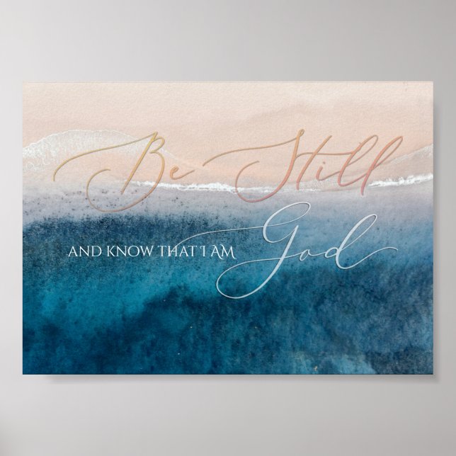 Póster Salmo 46 10, Be Still Aerial Beach, Deep Blue Sea (Frente)