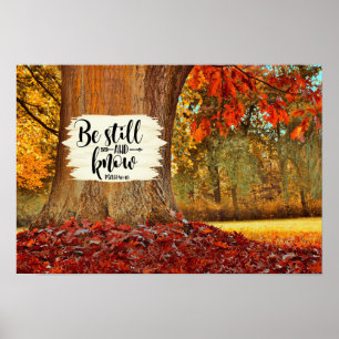Póster Salmo 46:10 Be Still and Know, Autumn Tree