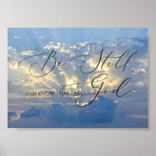 Póster Salmo 46 10, Be Still Sun Rise through Cloud