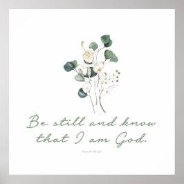 Póster Salmo 46:10, Biblia Verse Print, Be Still