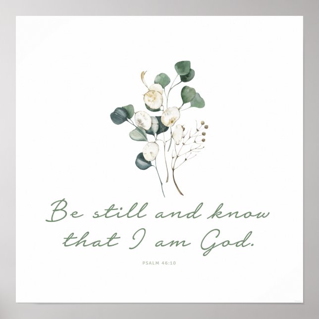 Póster Salmo 46:10, Biblia Verse Print, Be Still (Frente)
