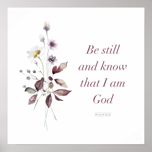 Póster Salmo 46:10, Biblia Verse Print, Be Still (Frente)