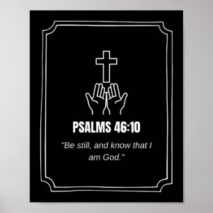 Póster Salmo 46:10 KJV Versículo Bíblico Escritura Minima