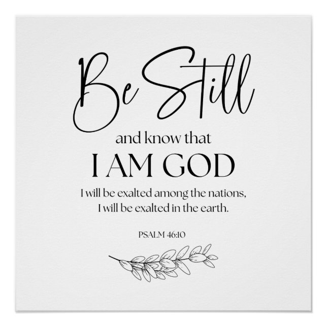 Póster Salmo 46:10 Permaneced y sepan que soy Dios (Anverso)