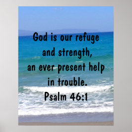 Póster Salmo 46:1 Biblia Verse Beach