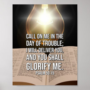 Póster Salmo 50:15 Verso de la Biblia