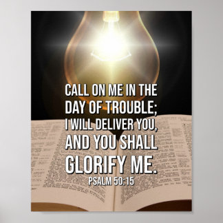 Póster Salmo 50:15 Verso de la Biblia