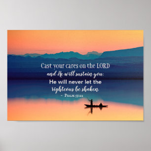 Póster Salmo 55:22 Cuida tus preocupaciones por el SEÑOR