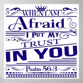 Póster Salmo 56:3 Biblia Verse Poster