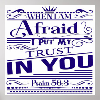 Póster Salmo 56:3 Biblia Verse Poster