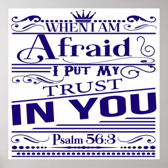 Póster Salmo 56:3 Biblia Verse Poster (Frente)