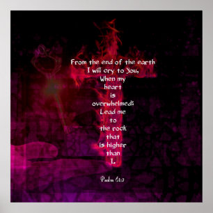 Póster Salmo 61:2 Biblia versus cita Inspiradora
