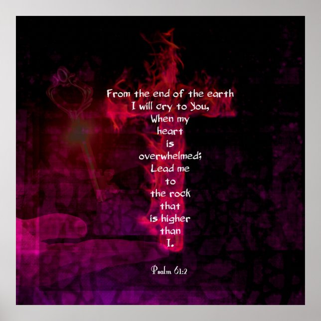 Póster Salmo 61:2 Biblia versus cita Inspiradora (Frente)
