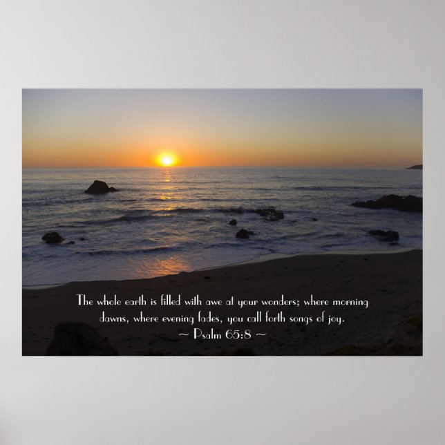 Póster Salmo 65:8 Poster (Frente)