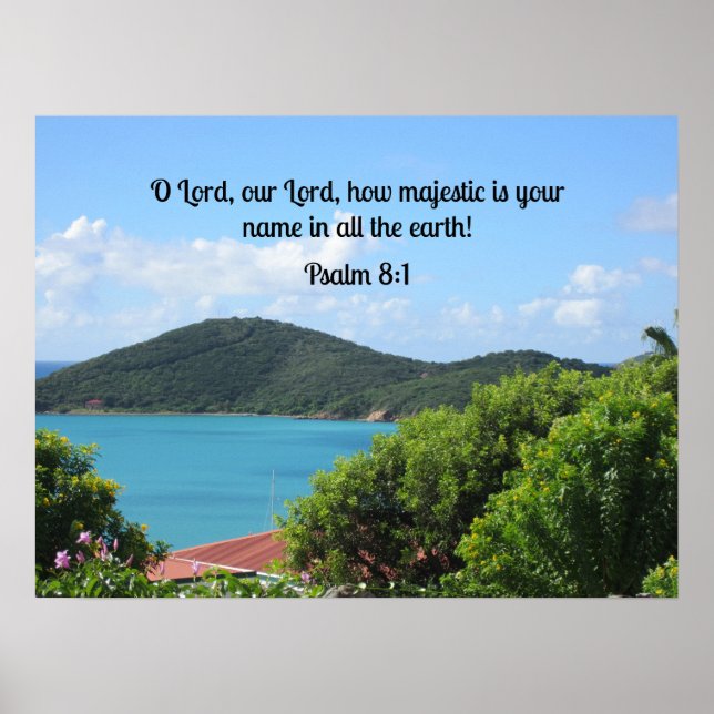 Póster Salmo 8:1 O Señor, nuestro Señor, qué majestuoso e (Frente)