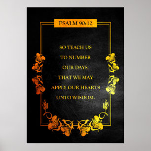 Póster Salmo 90:12 Biblia Verse