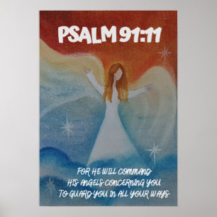 Póster Salmo 91:11 Manejará a sus Ángeles