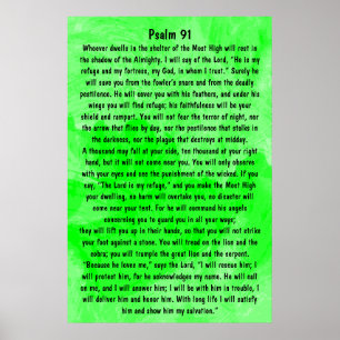 Póster salmo 91 del verso de la biblia