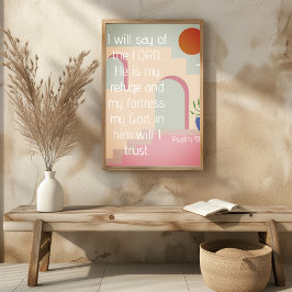 Póster Salmo 91 Él es mi refugio Escritura Bíblica