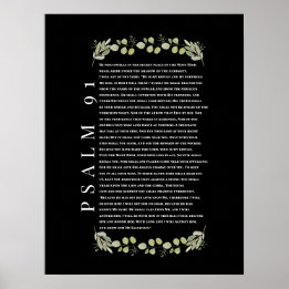 Póster Salmo 91 Hojas de Eucalipto Versículos de la Bibli