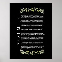 Póster Salmo 91 Hojas de Eucalipto Versículos de la Bibli