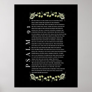 Póster Salmo 91 Hojas de Eucalipto Versículos de la Bibli