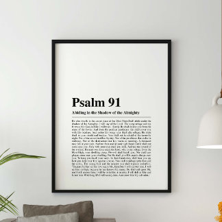 Póster Salmo 91 Verso de la Biblia NKJV