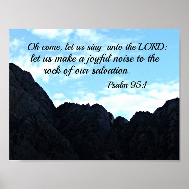 Póster Salmo 95:1 Venid, cantemos al Señor (Frente)