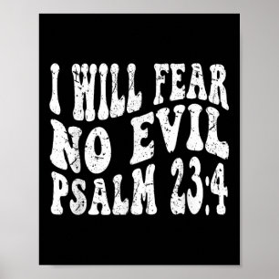 Póster Salmo De Fe Retro Groovy 23 4 No Temeré Maldad