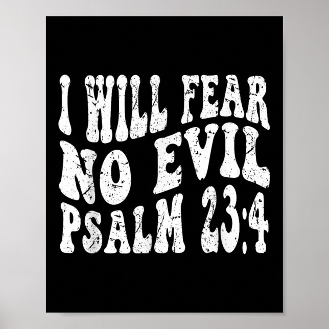 Póster Salmo De Fe Retro Groovy 23 4 No Temeré Maldad (Frente)
