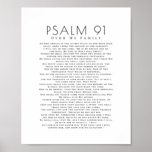 Póster Salmo mínimo 91 sobre mi familia cristiana